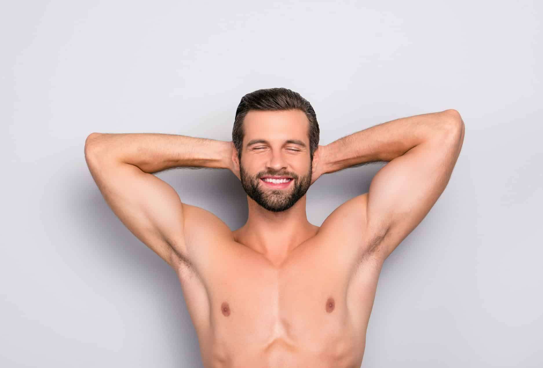 Эпиляция волос зона: плечи (мужчины)
