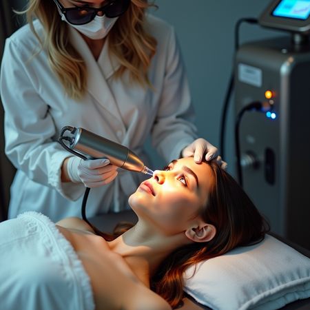 Воздействие токами ультравысокой частоты на кожу на аппарате Thermage