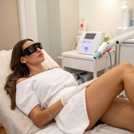 Лазерная эпиляция: глубокое бикини + подмышки + голени